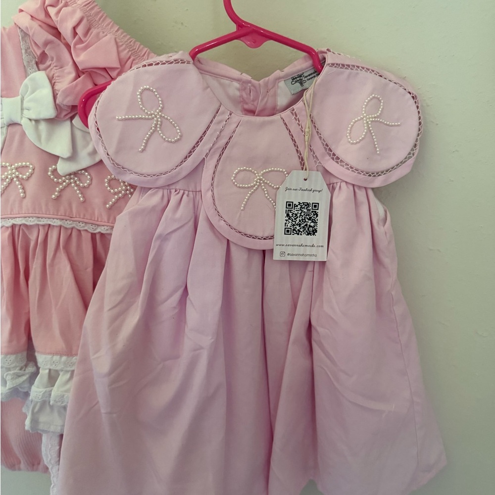 Pink Pearl Bow skirted bubble